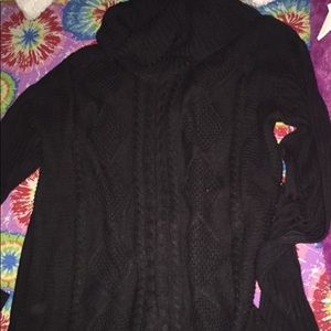 Black turtleneck sweater